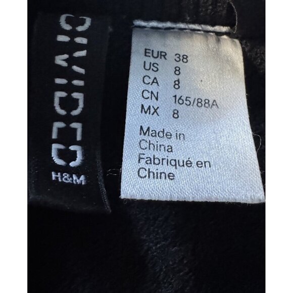 H&M Divided Women's Sz 8 Black Wool Blend Boucle Zip & Snap Up Coat Jacket - Picture 5 of 10